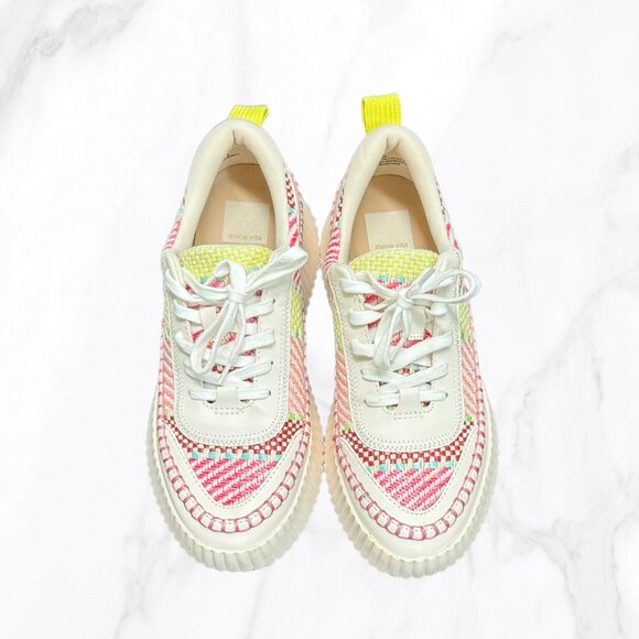 Dolce Vita Women's Pink Woven Denae Fashion Sneakers, Size 9‎ - Picture 2 of 8